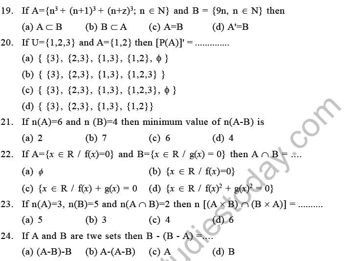 JEE Mathematics Relation And Functions MCQs Set C, Multiple Choice ...